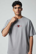 Deadpool Feraux Graphic Print Men Round Neck Grey T-Shirt