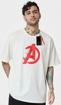 The Captian America Men Printed Round Neck Pure Cotton White T-Shirt