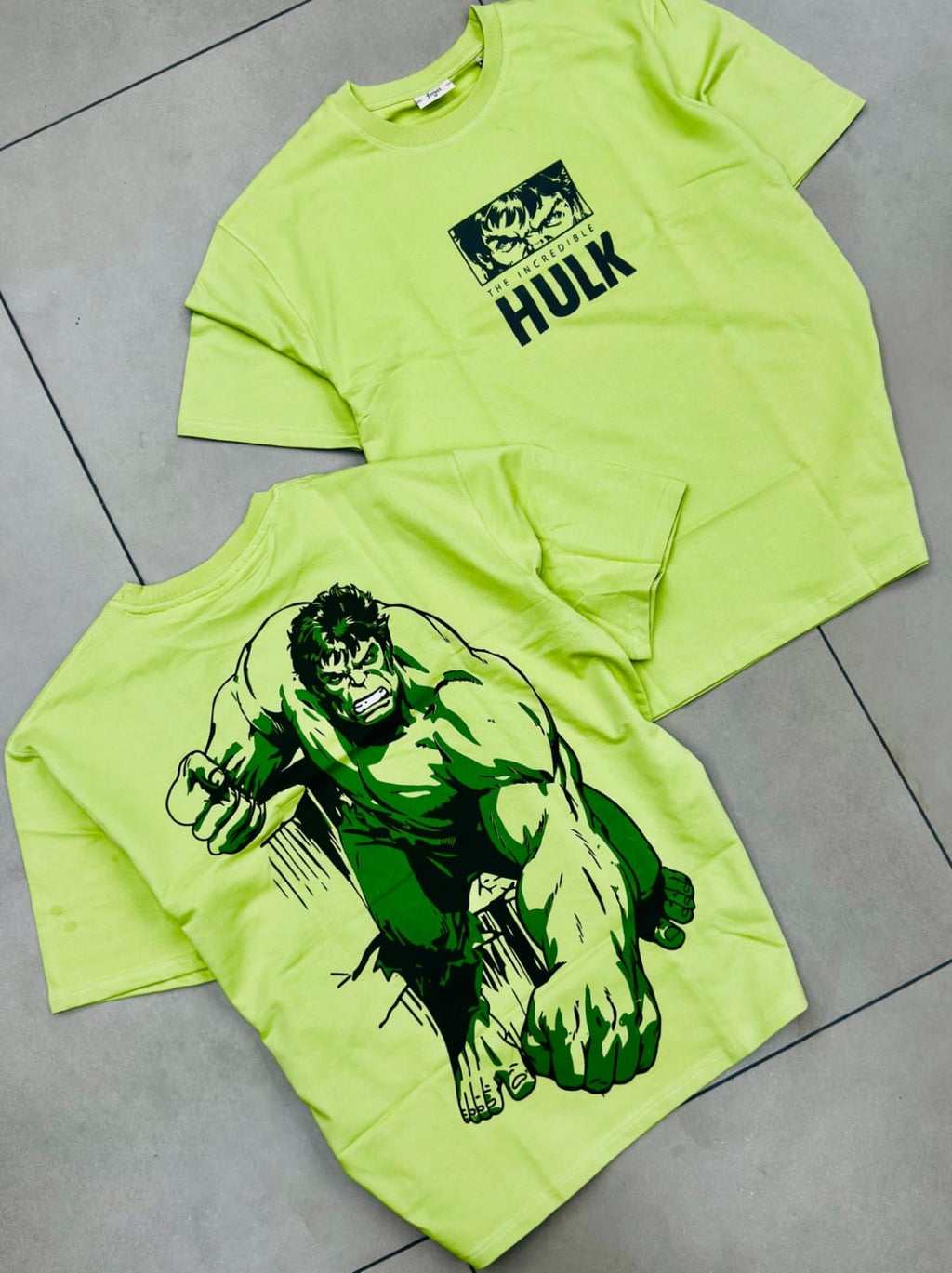 The HULK Men Printed Round Neck Pure Cotton Light Green T-Shirt